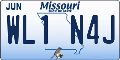 MO license plate WL1N4J