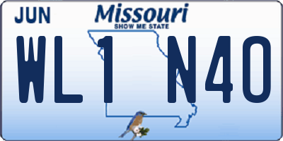 MO license plate WL1N4O