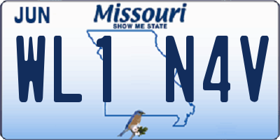 MO license plate WL1N4V
