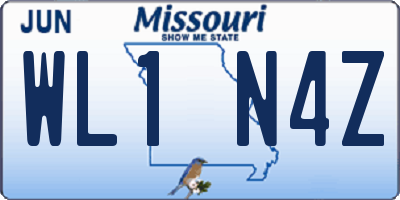 MO license plate WL1N4Z