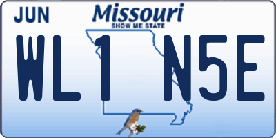 MO license plate WL1N5E