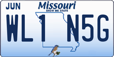 MO license plate WL1N5G