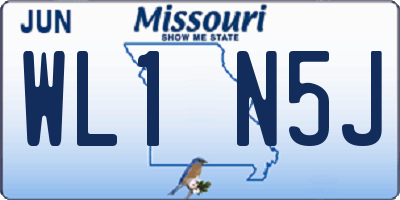 MO license plate WL1N5J