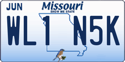 MO license plate WL1N5K