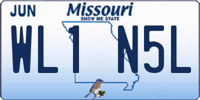 MO license plate WL1N5L