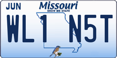 MO license plate WL1N5T