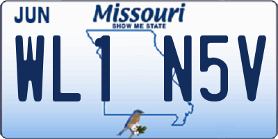 MO license plate WL1N5V