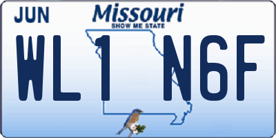 MO license plate WL1N6F