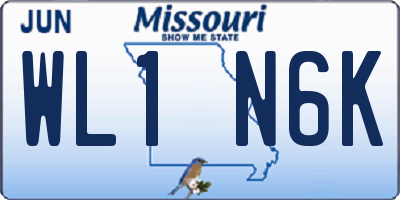 MO license plate WL1N6K