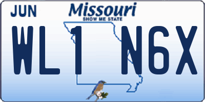 MO license plate WL1N6X
