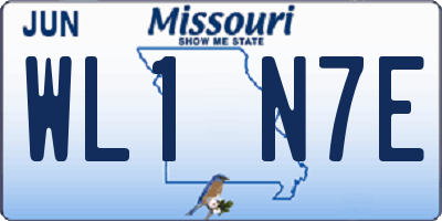 MO license plate WL1N7E