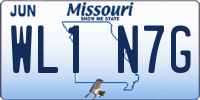 MO license plate WL1N7G