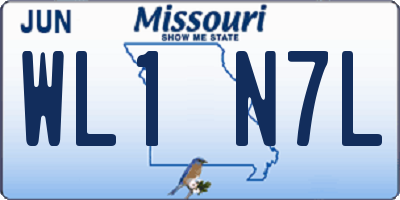 MO license plate WL1N7L
