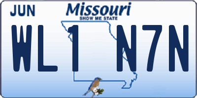 MO license plate WL1N7N