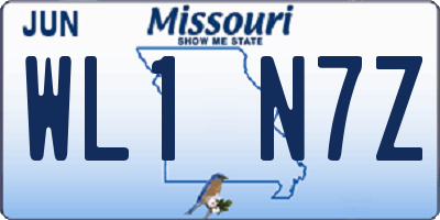 MO license plate WL1N7Z
