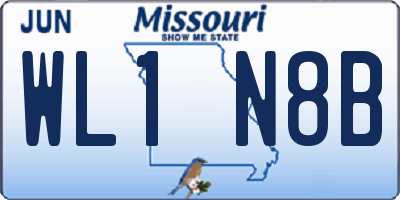 MO license plate WL1N8B