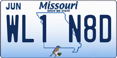 MO license plate WL1N8D
