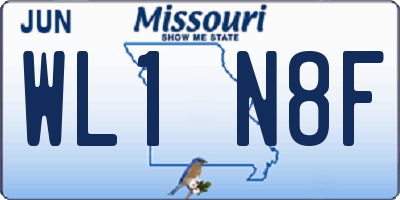 MO license plate WL1N8F
