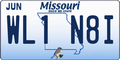 MO license plate WL1N8I