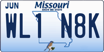 MO license plate WL1N8K