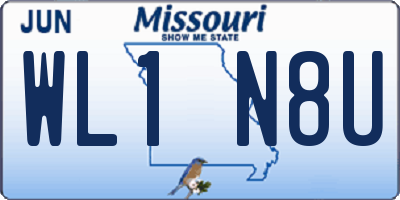 MO license plate WL1N8U