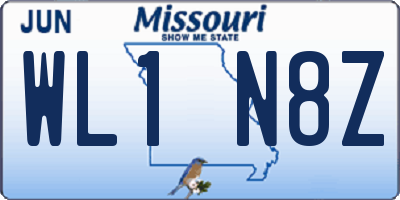 MO license plate WL1N8Z