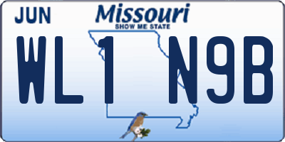 MO license plate WL1N9B