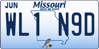 MO license plate WL1N9D