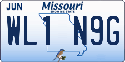 MO license plate WL1N9G