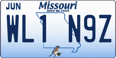 MO license plate WL1N9Z