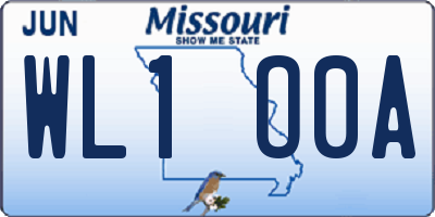 MO license plate WL1O0A