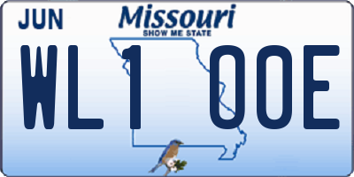 MO license plate WL1O0E