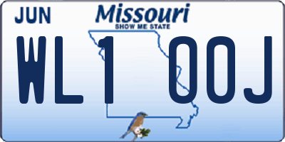 MO license plate WL1O0J