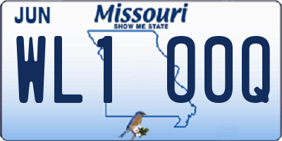 MO license plate WL1O0Q