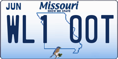 MO license plate WL1O0T