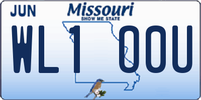 MO license plate WL1O0U