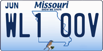 MO license plate WL1O0V