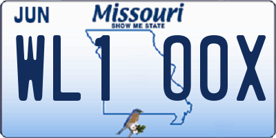 MO license plate WL1O0X