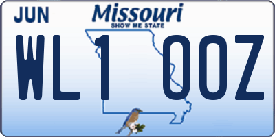 MO license plate WL1O0Z