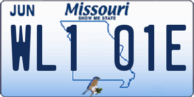 MO license plate WL1O1E