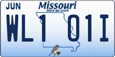 MO license plate WL1O1I