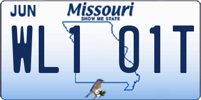 MO license plate WL1O1T