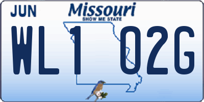 MO license plate WL1O2G
