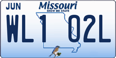 MO license plate WL1O2L