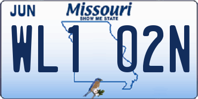MO license plate WL1O2N
