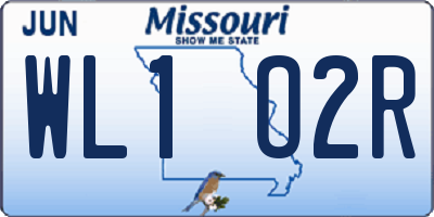 MO license plate WL1O2R