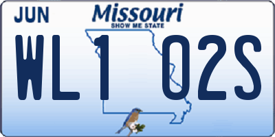 MO license plate WL1O2S