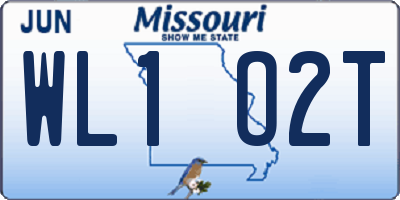 MO license plate WL1O2T