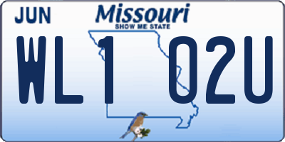 MO license plate WL1O2U