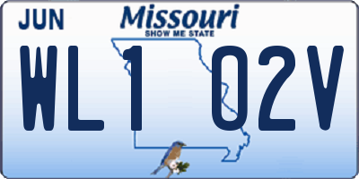 MO license plate WL1O2V